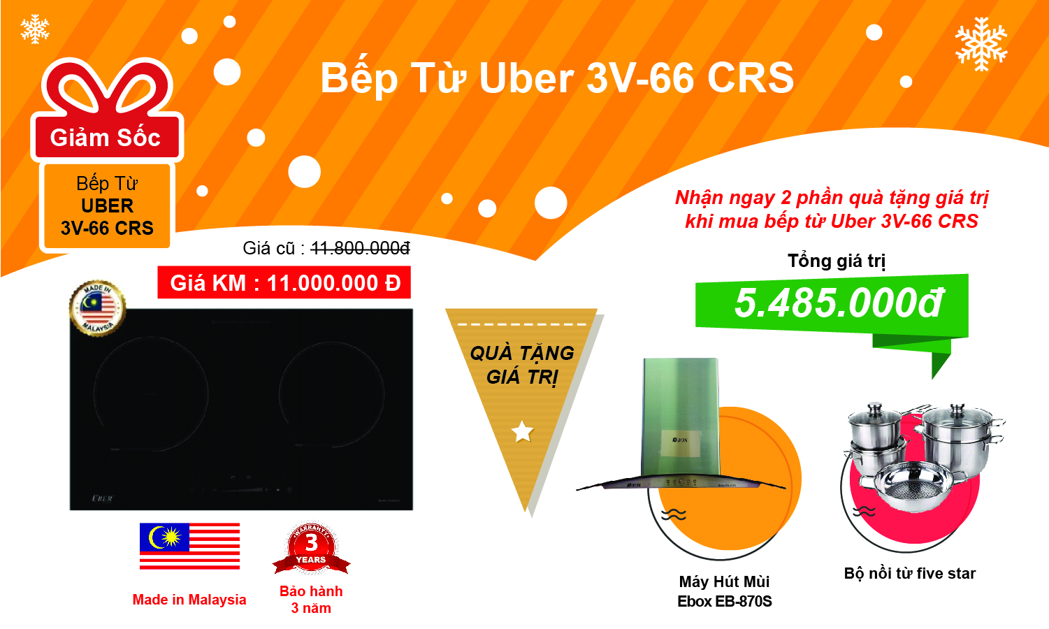 Combo siêu tiết kiệm bếp từ Ebox 1